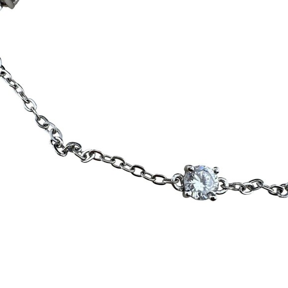 Sterling Silver Anklet With Cubic Zirconia Accents By Silpada - Picture 3 of 8